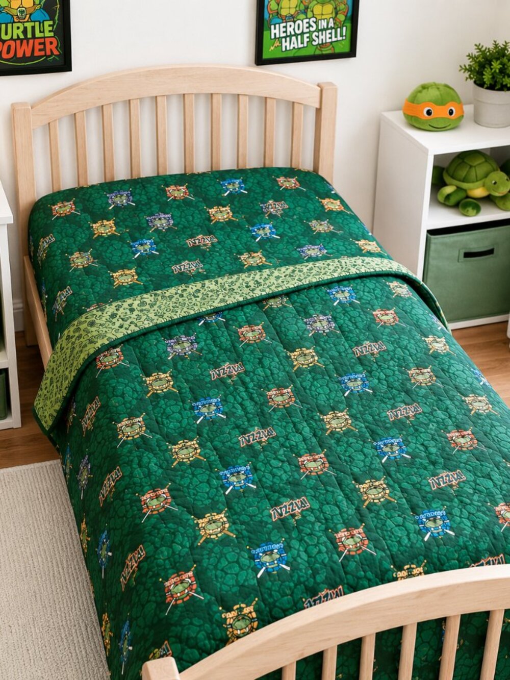 Teenage Mutant Ninja Turtles Nickelodeon Toddler Quilt & Fitted Sheet Set